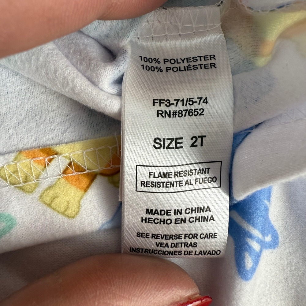 Bluey Kids Pajamas Size 2T Flame Resistant Bluey Character Sleepwear - Picture 2 of 5